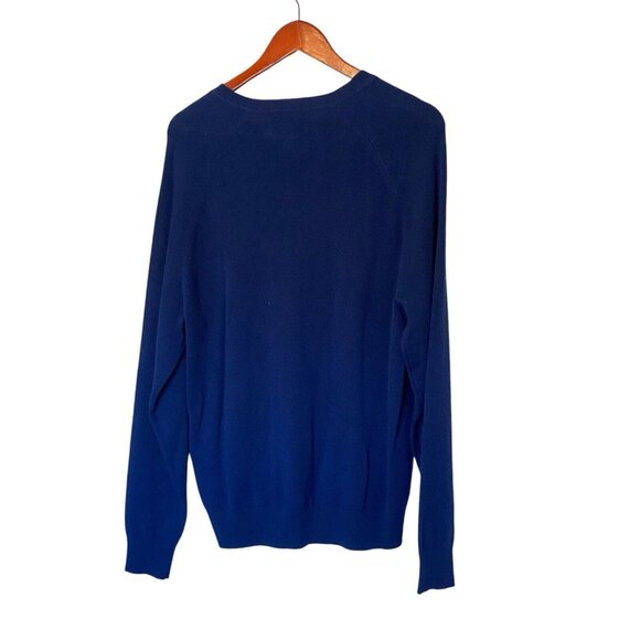 Button Down Brand Sweater Blue Men's Size L Large 100% Cashmere Long Sleeve - Picture 2 of 8